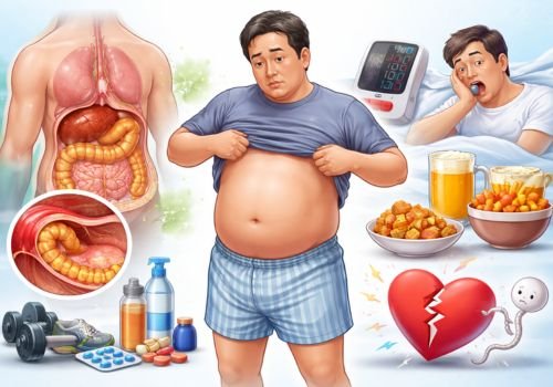 visceral fat and erectile dysfunction caused by belly obesity in men